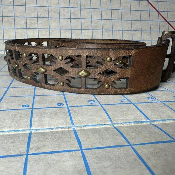 Catchfly Ladies Western Cut Out Chestnut Brown Belt 2040BE16 Women’s Large - Picture 3 of 4